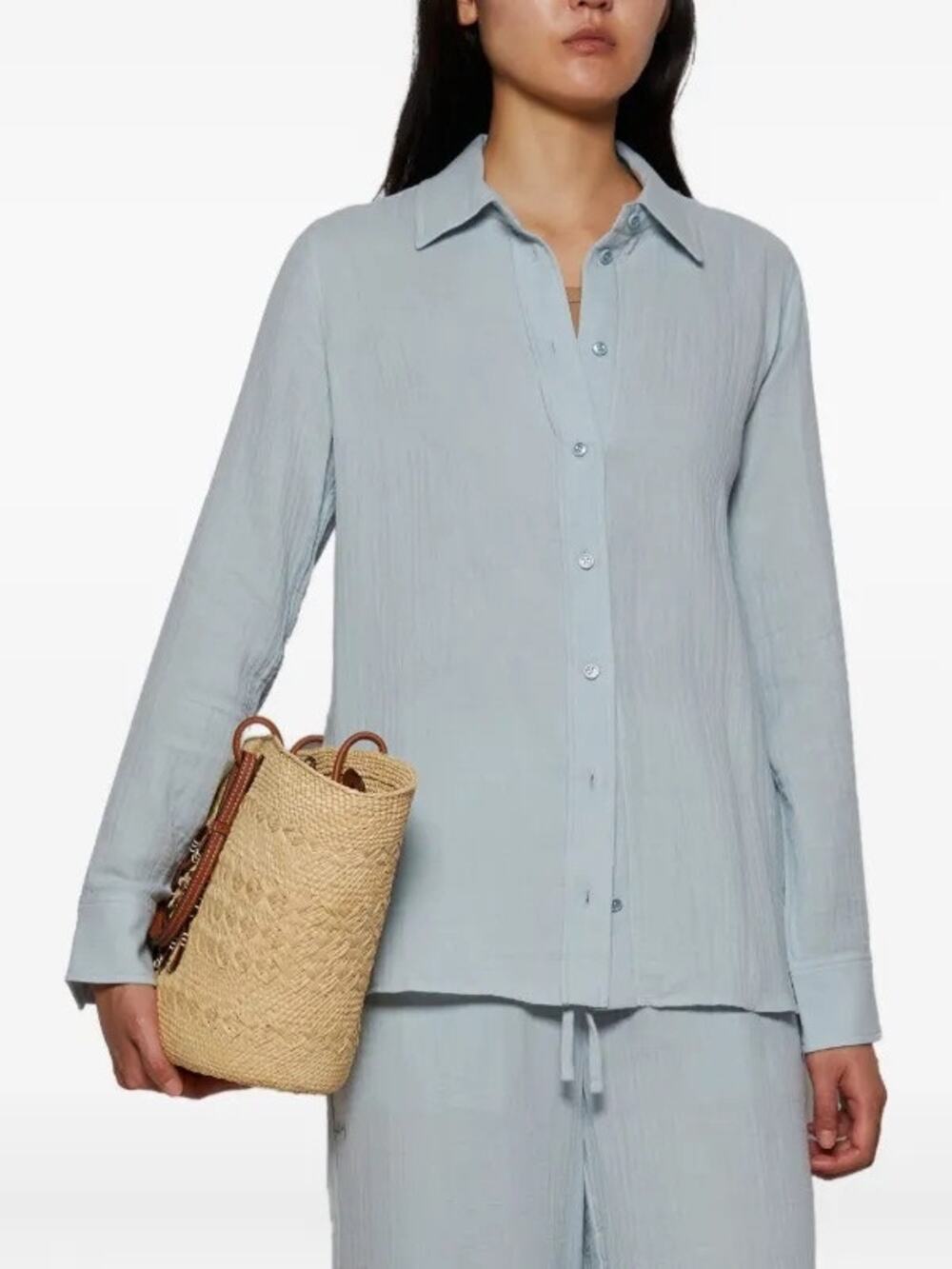 ETERNE Dusty Blue Button-Down Cotton